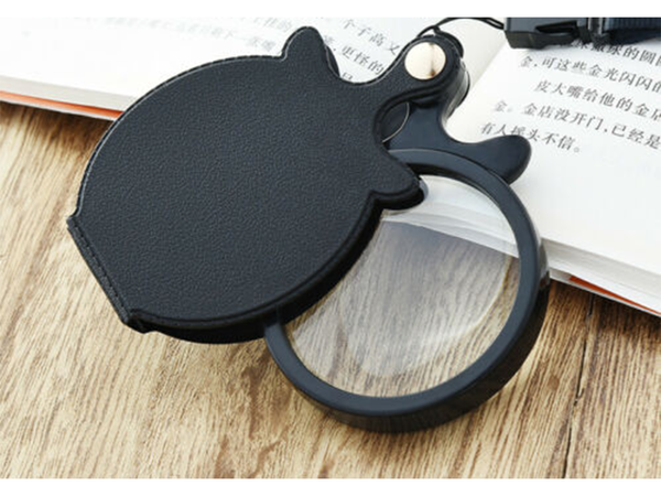 Lupa plegable de bolsillo mini estuche lanyard