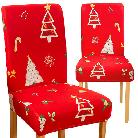 Funda navideña para silla decorativa universal Papá Noel con goma elástica
