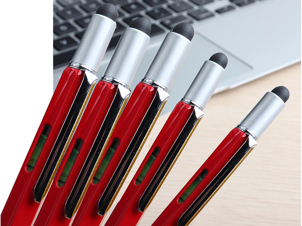 Daudzfunkcionāla pildspalva skrūvgriezis multitool 6in1 līmeņrādis klipsis