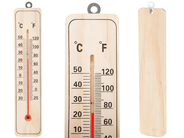 Domestic wood indoor outdoor thermometer