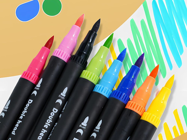 JUEGO DE ROTULADORES 100 COLORES ROTULADORES ACUARELABLES DOBLE CARA + ESTUCHE