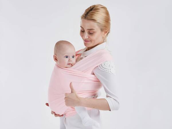 BABY SLING BABA HORDOZÓ LÉGÁTERESZTŐ SZÖVET CSOMÓZOTT