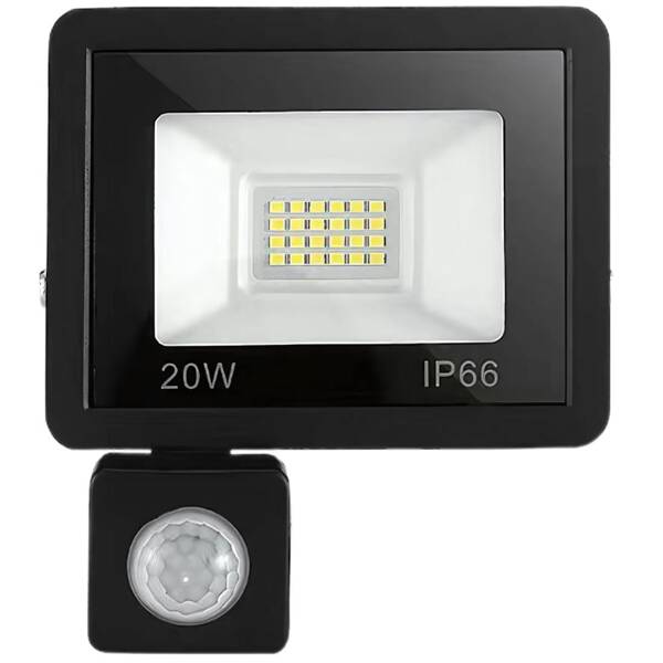 HALOGÉN REFLEKTOR LED 20W 6000K SZÜRKÜLET-FELKELTE ÉRZÉKELŐVEL IP66