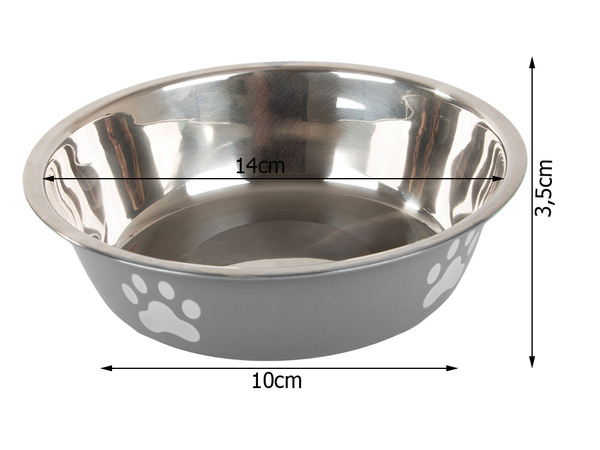 Metālis anti-slipping dog cat food water bowl 150ml