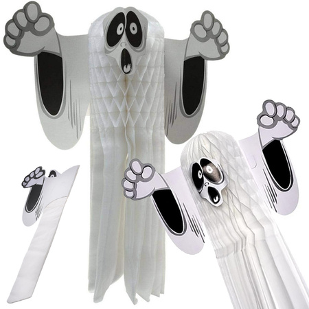 Duch zawieszka papierowa halloween duszek 3d składany z papieru dekoracja