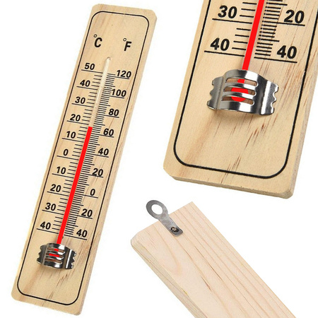 Termometr domowy drewniany zewnętrzny wewnętrzny