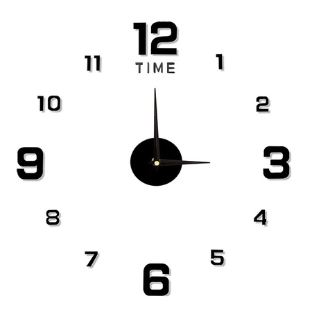 Zegar ścienny 3d naklejany na ścianę xxl duży 130 cm przyklejany cichy