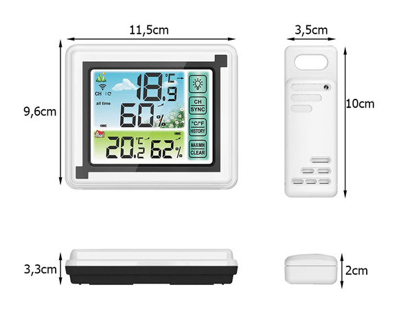 Bezprzewodowa stacja pogody pogodowa higrometr