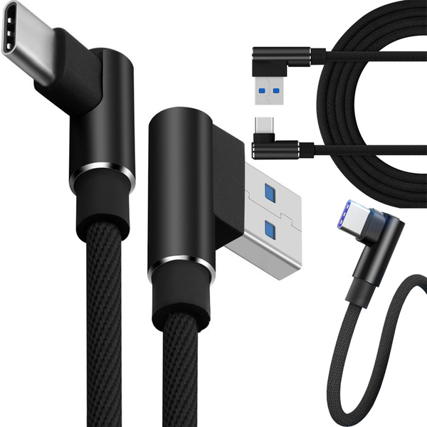 Kabel przewód usb usb-c typ c kątowy do ładowania qc do telefonu 1m