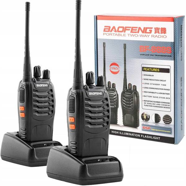 Krótkofalówki 2x walkie talkie baofeng bf888s pmr