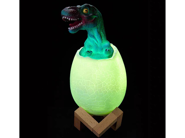 Lampka nocna dinosaur tyranosaur jajko rgb led