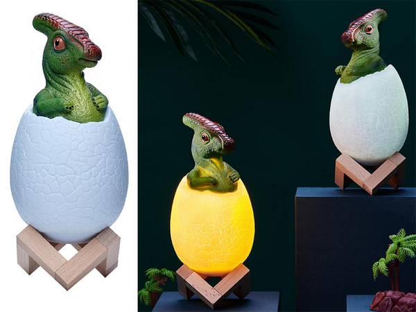 Lampka nocna dinozaur dino jajko rgb led jajo świecące dla dzieci