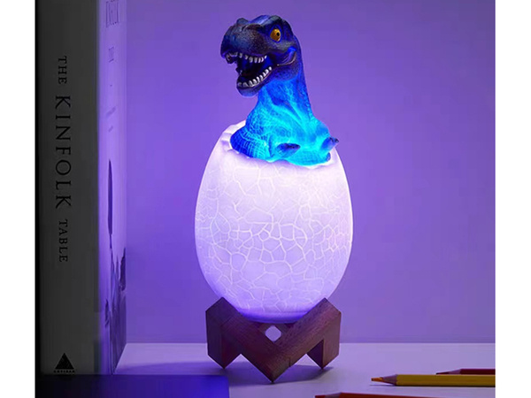 Lampka nocna dinozaur tyranosaur jajko rgb led jajo świecące dla dzieci