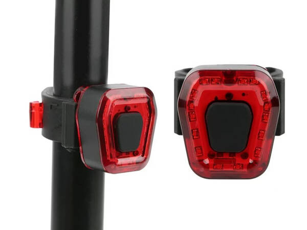 Lampka rowerowa tylna 14 led na rower światło czerwone mocne tył aku usb