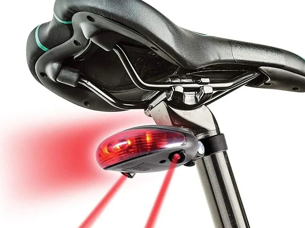 Lampka rowerowa tylna laserowa 5 led laser linia oświetlenie tylnie drogi