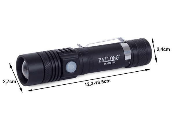 Latarka taktyczna bailong led cree zoom xm-l t6