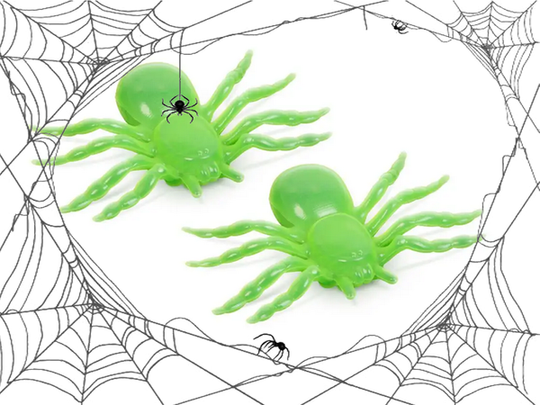 Pająk halloween 2 szt duże dekoracja straszne pająki 11cm fluorescencyjny