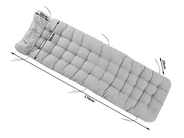 Poduszka na leżak ogrodowy duża pikowana 170x50 cm