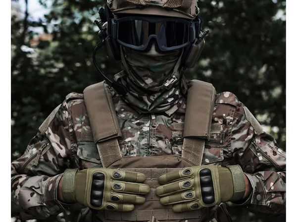 Rękawiczki taktyczne wojskowe survival rękawice xl bojowe z ochroną kostek