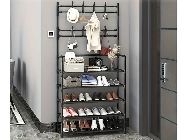Wieszak stojący metalowy 5 poziomów na ubrania buty torebki loft garderoba