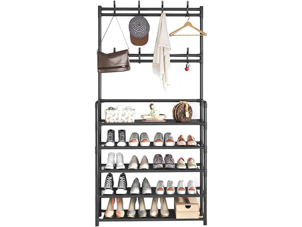 Wieszak stojący metalowy 5 poziomów na ubrania buty torebki loft garderoba