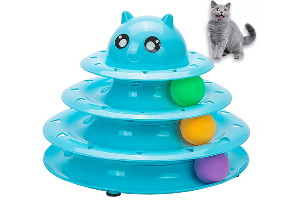 Zabawka dla kota interaktywna wieża 3 piłeczki