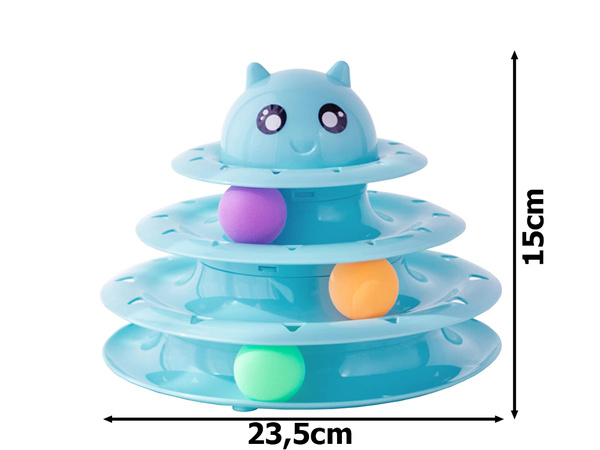 Zabawka dla kota interaktywna wieża 3 piłeczki