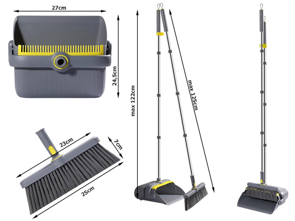 Zestaw do zamiatania zmiotka szczotka szufelka do sprzątania leniuch 2w1
