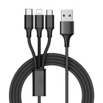 Kabel usb 3w1 do telefonu przewód lightning iphone micro usb type-c 1,2m