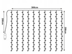 Kurtyna świetlna 300 led na okno wewnętrzna girlanda barwa zimna pilot 3m