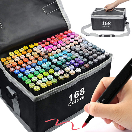 Alcool markers touch kit 168pcs tote sac