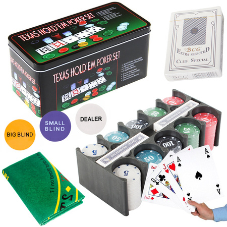 Texas poker set jetoane 200pcs carduri mat