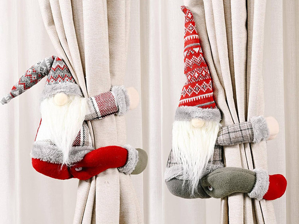 Christmas gnome gnome cortina hook-and-loop fastener