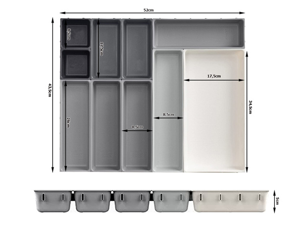 Organizator de bucătărie pentru sertarul de tacâmuri container