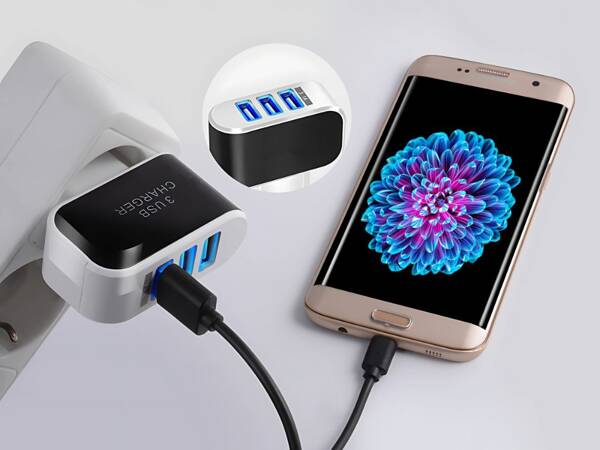 Высокоскоростное 5 вт 3 x usb quick charge 3.0 универсальное зарядное устройство 3.1a