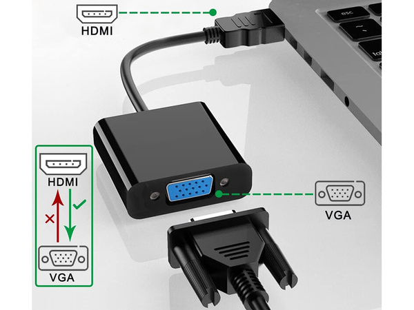 Переходник-адаптер hdmi в vga d-sub кабель черный