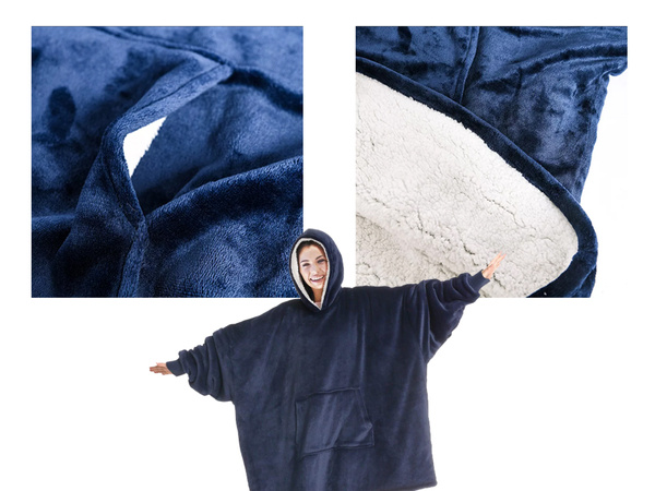 Теплая толстовка oversize одеяло xxl 2in1 толстый флис