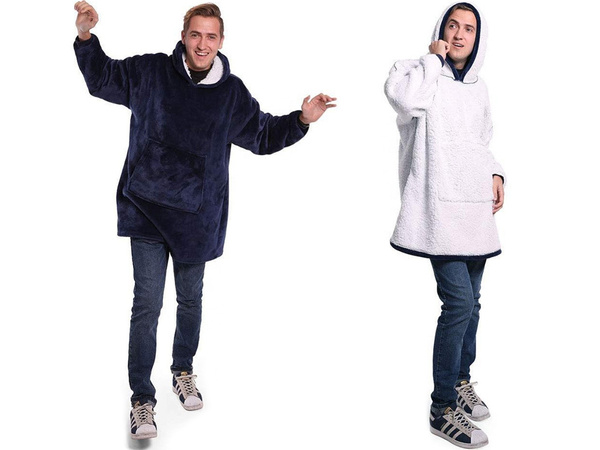 Теплая толстовка oversize одеяло xxl 2in1 толстый флис