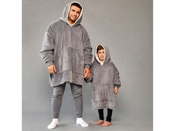 Теплая толстовка oversize одеяло xxl 2in1 толстый флис