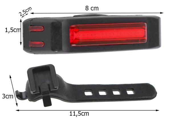 Rear bike lamp rear usb led cob lamp 500lm