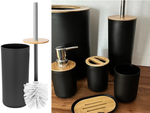 Bathroom set 6-в-1 bathroom toilet toilet handle bin black set