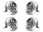 Solar disk garden lights twilight sensor 4pcs