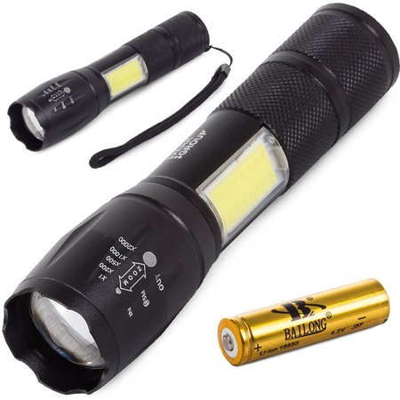 Bailong linterna táctica led cree zoom xml t6 cob