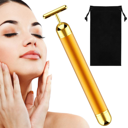 Barra de oro vibrador masajeador facial