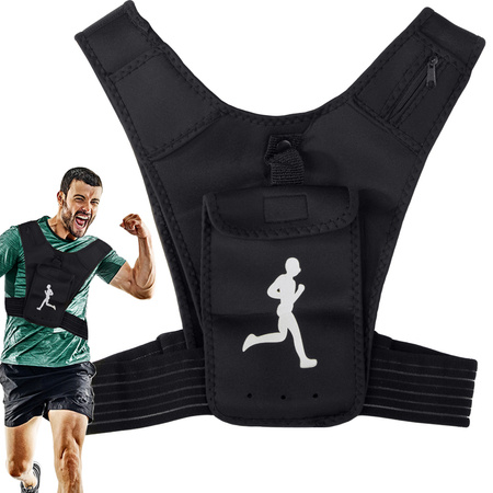 Chaleco de running con reflector bolsa de deporte soporte para teléfono