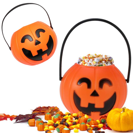 Cubo halloween calabaza caramelos contenedor grande