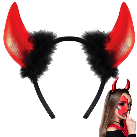 Diadema diablo cuernos halloween carnaval