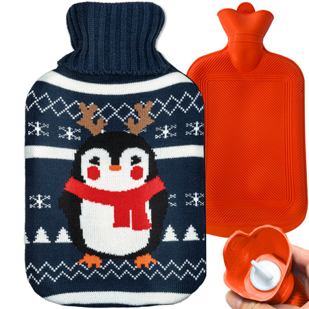 Jersey de goma thermofor grande 2l agua festiva funda pingüino