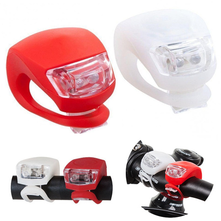 Led bike light front rear 2pcs silicona