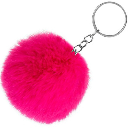 Llavero bolso pompon peluche